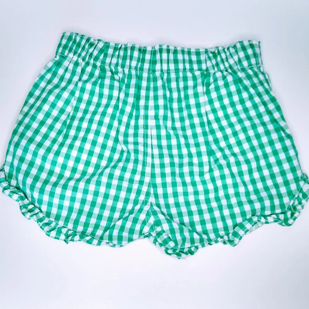 GIRLS' POPLIN SHORT IN GINGHAM COLOR GREEN SIZE 8 - Picture 3 of 9